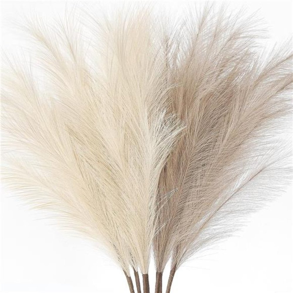 ZIFTY 7-Pcs 38"/3.1FT Faux Pampas Grass Tall Fluffy Artificial Fake Flower Boho